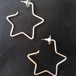 Star Goldtone Hoops